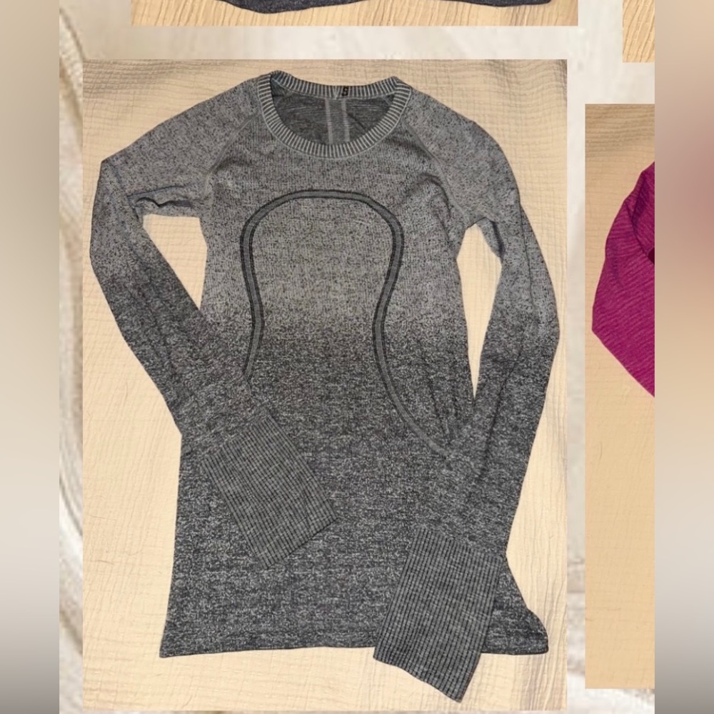 Gray Lulu Lemon Long Sleeve Workout Top